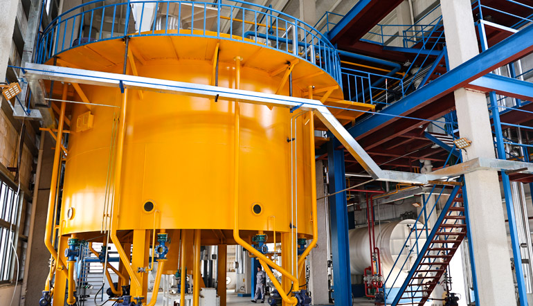 Extracteur de solvant d'huile de son de riz