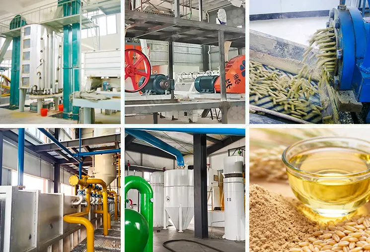 Ligne de production d'huile de son de riz