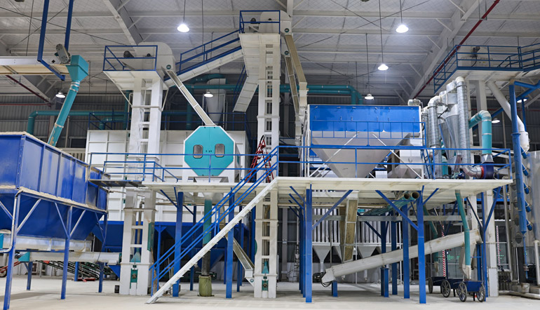 Ligne de production d'huile de son de riz